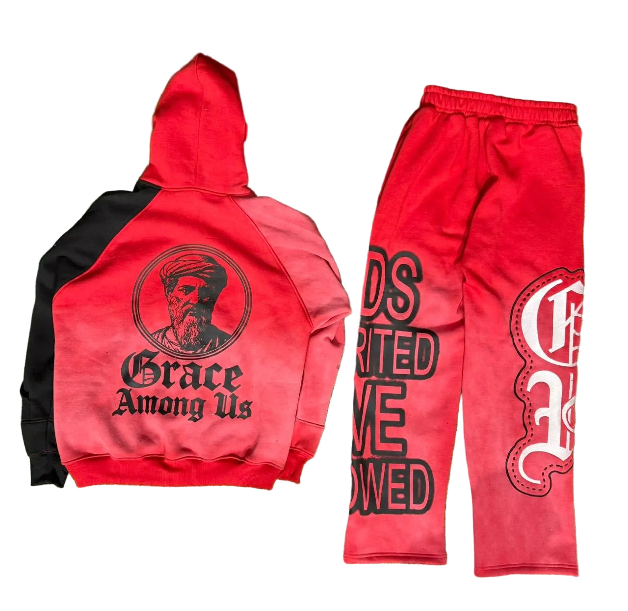 Washed Red Sweat Set